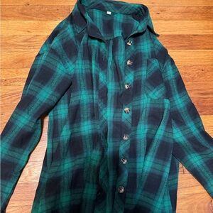 Black and green flannel